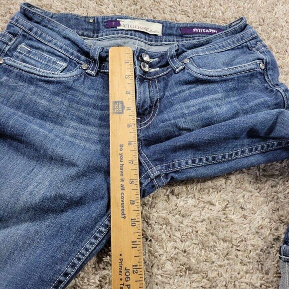 Vigoss Jeans Womens 7 Capri Dark Wash Embellished Denim - Picture 4 of 8
